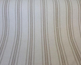 Grain Sack Fabric by the Yard - Tan, 4 Stripe