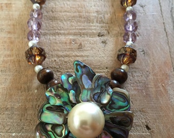 Abalone Flower Necklace