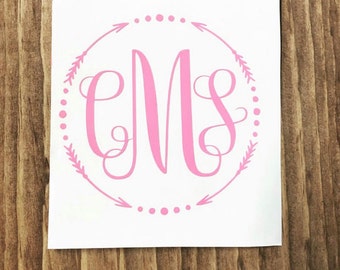 Monogram Decal, Vinyl Decal, Monogram car decal, Personalized decal, vinyl sticker, yeti decal, car decal, window decal, vinyl monogram