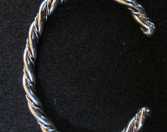 Sterling silver twisted cuff bracelet size 5 1/2