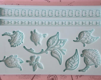 Flowers and Leaves Fondant Mould Food-Grade Silicone Eco-Friendly Wedding Cake Decorations Birthday Party Decorations