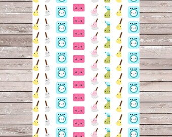Kawaii Cleaning Planner Stickers Set of 86, Erin Condren Planner Stickers, ECLP, Filofax, Kikki K, Mambi, Happy Planner