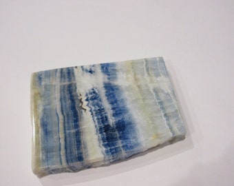 Lapis Lace Onyx (Scheelite in Calcite) Polished Slice