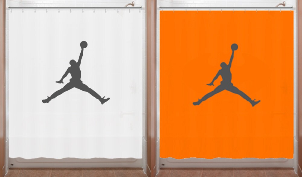 Basketball Shower Curtain Air Jordan Jumpman Bathroom Decor Zoom