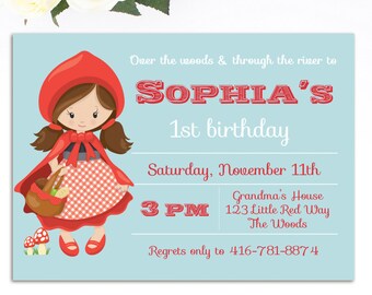 Little Red Riding Hood Invitation - Red Riding Hood Birthday Invitation - Little Red Riding Hood - Printable Invitation - Storybook Party