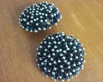 Vintage Black clip-on earrings