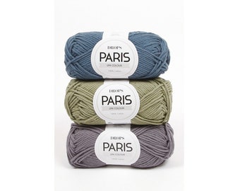 DROPS Paris, Knitting yarn, Cotton yarn, Crochet yarn, Crochet cotton yarn, Aran yarn, Worsted yarn, Summer yarn, Soft yarn, Natural yarn