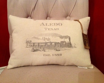 Aledo and Vintage Train Pillow