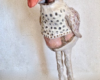 Oiseau troubadour, sculpture en papier mâché