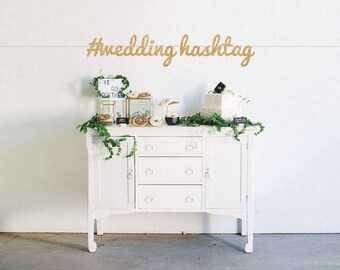 Custom Wedding Hashtag Premium Glitter Banner - Wedding - Engagement - Bridal Shower - Bachelorette - Custom Text - Wedding Hashtag # Bridal