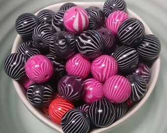 20x 13mm Mixed Striped Resin Juicy Globe beads