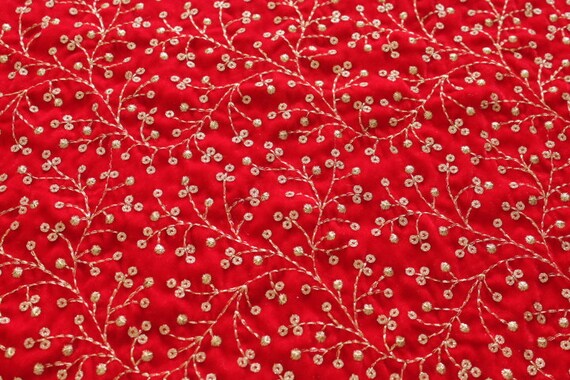red ring embroidered body upholstery