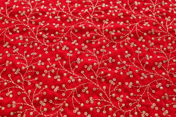 red ring embroidered body upholstery