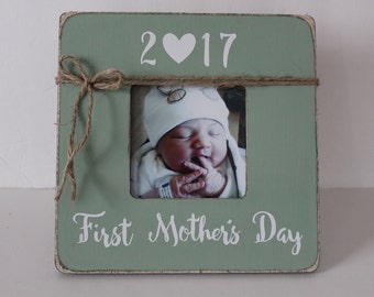 First Mother's Day Frame, Mother's Day Gift, Green Picture Frame, Gift for Mom, Mommy, Mother