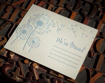 We've Moved, Fill In Letterpress Moving Announcements, set of 8