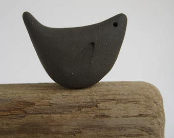 Blackbird, Handmade Ceramic Bird, Black Stoneware Clay, Pottery Gift