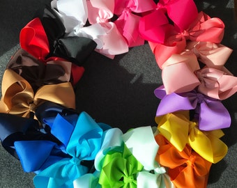 Set of 20 Large Hair Bows, 6 Inch Hair Bows, Big Hair Bows, Girls Hair Bows, Big Bows, Large Hair Bows Set, French Barrette Clips, Baby Bows