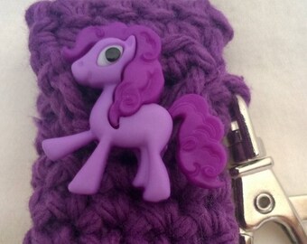 Purple Pony Lip Balm Holder - Pony Chapstick Case - Lanyard Lip Balm Cozy - Gifts for Her - Stocking Stuffer