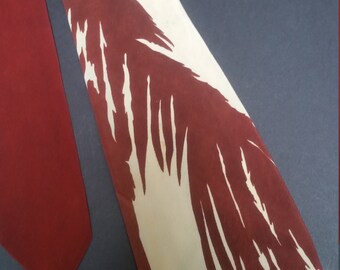 Vintage 1940's Wide Hand Painted Silk Modern Necktie