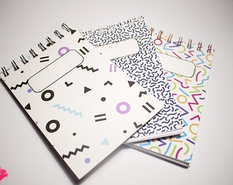 Abstract spiral bound notebook with cover