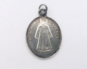 Vintage French Holy Charm Sacred Tunic Our Lady of Chartres Antique Religious Medal
