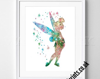 Watercolor Poster - Print - Watercolour Print - Wall Art - Canvas - Gift Idea - Framed - Picture- Disney