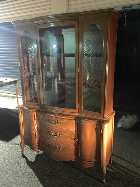 French Provincial China Cabinet Hutch