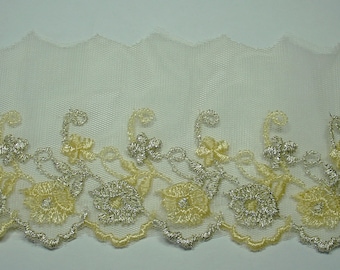 YELLOW TULLE LACE AND GOLD COUPON