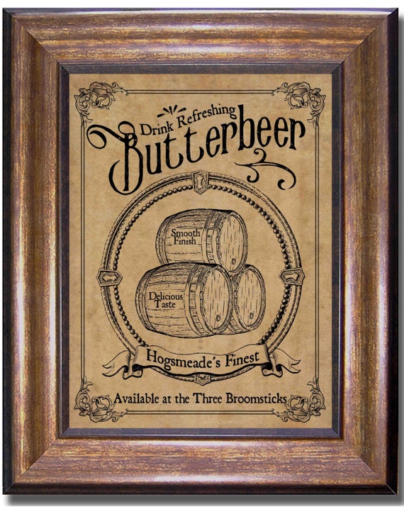 Butterbeer Old Style Ad Harry Potter Vintage Style Poster