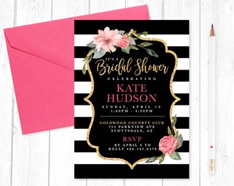 Spade Inspired Bridal Shower Invitation - Digital Download, Printing Options Available