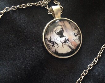 Silent hill nurses watercolor 20" necklace/ horror necklace/ horror pendant/ horror fashion