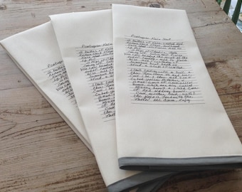 Dish Towel Using Handwritten Recipe