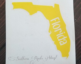 Florida Car Decal w/ optional heart over location/ Home Decal/Florida/Laptop Decal/Wall Decal