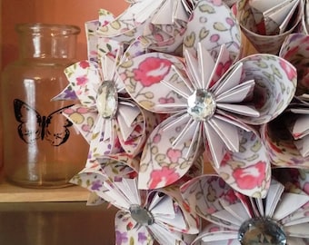 liberty origami bouquet and rhinestones