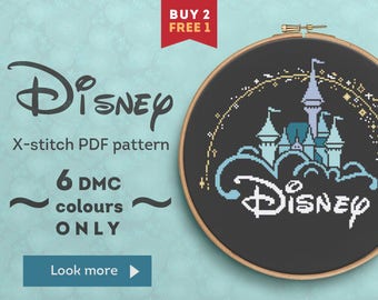 Disney Cross Stitch Pattern PDF. DIY Disney Gift, Modern Cross Stitch Pattern, xStitch PDF, Embroidery Pattern – MyEasyStitch