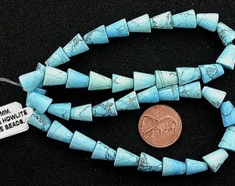10x8 howlite turquoise gemstone cone beads