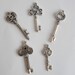 25 X Mixed Antique Silver Keys Charms Beads Steampunk Alice - 25 to 36mm