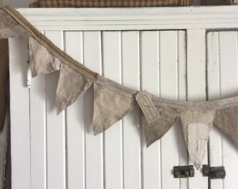 Primitive Antique Grainsack Banner Bunting