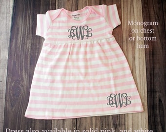 Monogrammed Baby Dress, Monogrammed Baby Outfit - Shower Gift