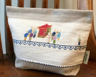 Organic Linen Sandwich/ Snack Lunch Bag w/Gussets