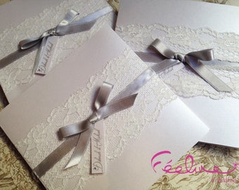 Elegant refinement Chic lace wedding invitation