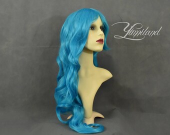 Long Blue Wig | Wavy Blue Wig | Curly Wig | Baby Blue Wig | Mermaid wig | Light Blue Wig | Long Wig with high quality synthetic hair