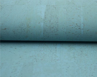 Cork fabric 26X19.inch/68X50cm sky blue Portuguese natural Material light blue Cork Fabric Natural Cork Vegan fabric Kork corcho COF-132
