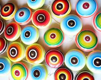 Wooden Yo-yo- color lines (1 pc) - Randomly picked-