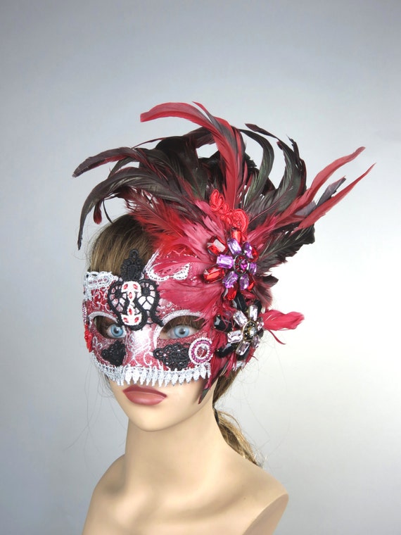 halloween masquerade feather mask ball mask costume ball
