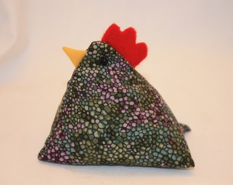 Chicken Pin Cushion, Chicken Decor, Shelf Sitter, Bowl Filler #114