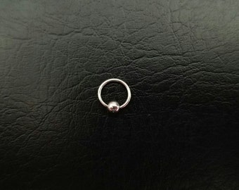 Titanium Captive Bead Ring 20g 18g 16g 14g 5/16 (8mm) 3mm ball Nostril Hoop Helix Ring Tragus Cartilage ring Septum Silver