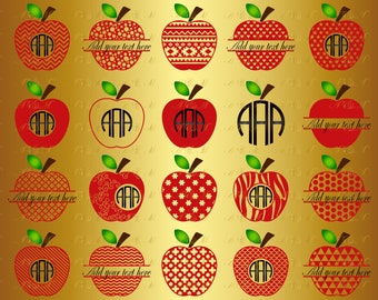 60% OFF Apple SVG Frame Teacher Svg Monogram Png Eps Dxf Vinyl Cut File Digital Class Appreciation Decal Iron on Clipart Silhouette Bundle