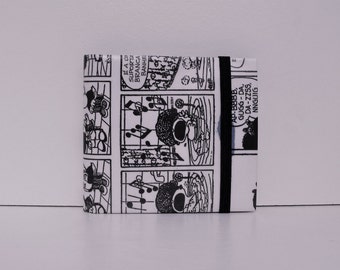 Upcycled Paper Wallet | Portuguese Edition Mafalda | Quino | Bifold | Slim | Vegan | Handmade