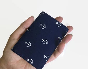 Credit Card Holder, Credit Card Wallet, Anchors, Nautical, Card Organizer, Handmade